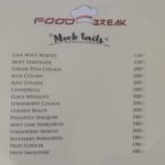Food Break Drinks Menu