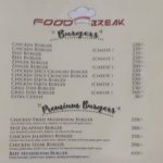 Food Break Burgers Menu