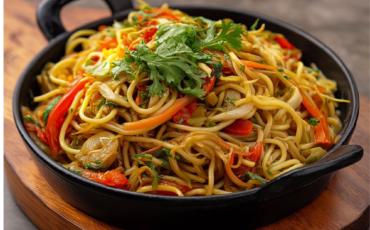 Hot and Spicy Chowmein Indo-Chinese Noodle Dish